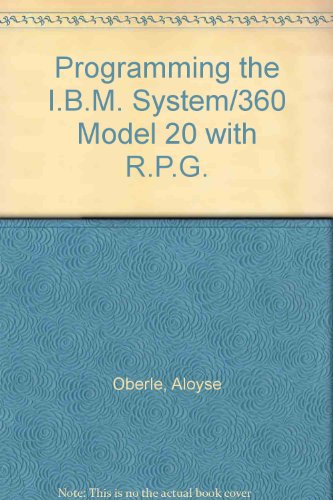 Book Programming the IBM System/360 Model 20 with RPG free