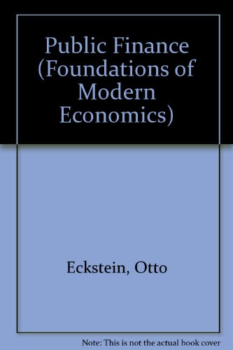 Book Public Finance (foundations Of Modern Economics Series) free