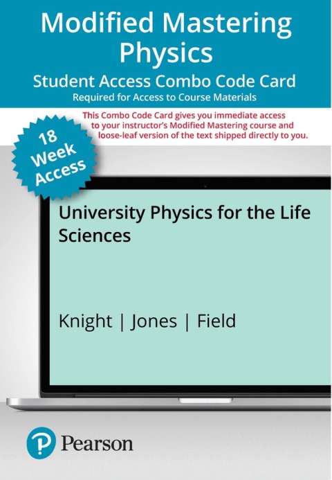 Book Modified Mastering Physics with Pearson eText -- Combo Access Card -- for University Physics for the Life Sciences - 18 weeks free