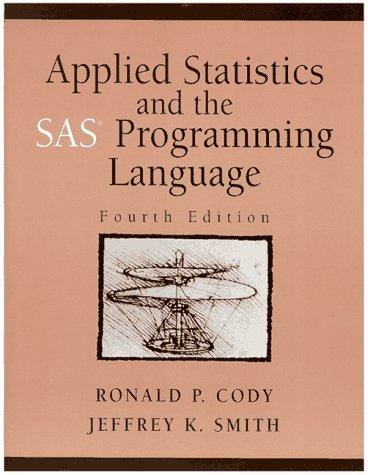 Book Applied Statistics and the SAS Programming Language free