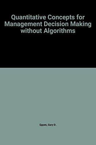 Book Quantitative concepts for management: Decision making without algorithms free