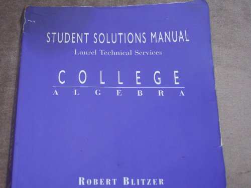 Book College Algebra: Student Solutions Manual free