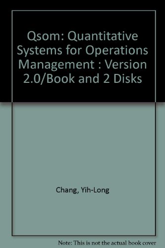 Book Qsom: Quantitative Systems For Operations Management : Version 2.0/book And 2 Disks free