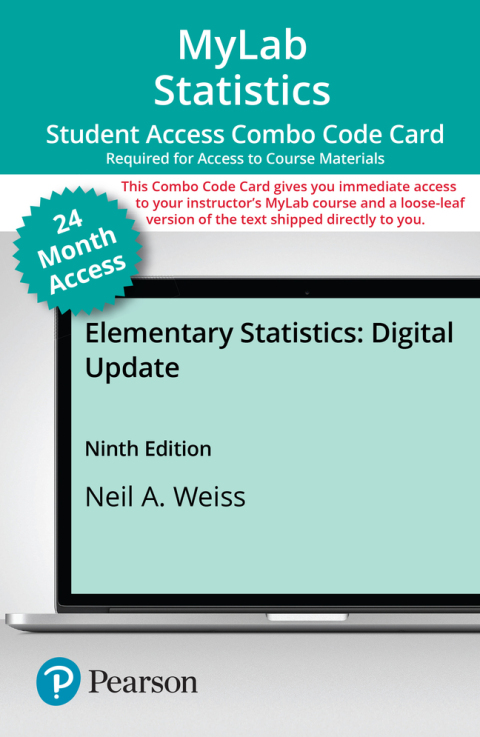 Book MyLab Statistics with Pearson eText -- 24-Month Combo Access -- for Elementary Statistics, MyLab Update free
