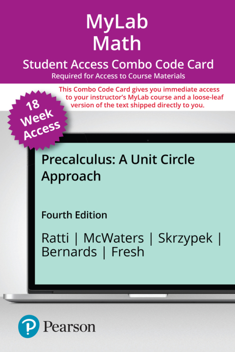 Book MyLab Math with Pearson eText -- 18-Week Combo Access Card -- for Precalculus: A Unit Circle Approach free
