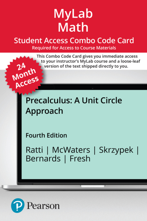 Book MyLab Math with Pearson eText -- 24-Month Combo Access Card -- for Precalculus: A Unit Circle Approach free