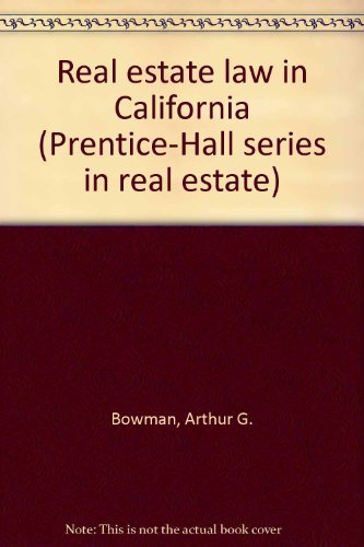 Book Real estate law in California (Prentice-Hall series in real estate) free