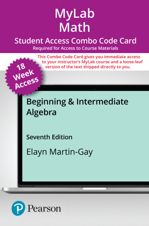 Book MyLab Math with Pearson eText -- 18-Week Combo Access Card -- for Beginning & Intermediate Algebra free