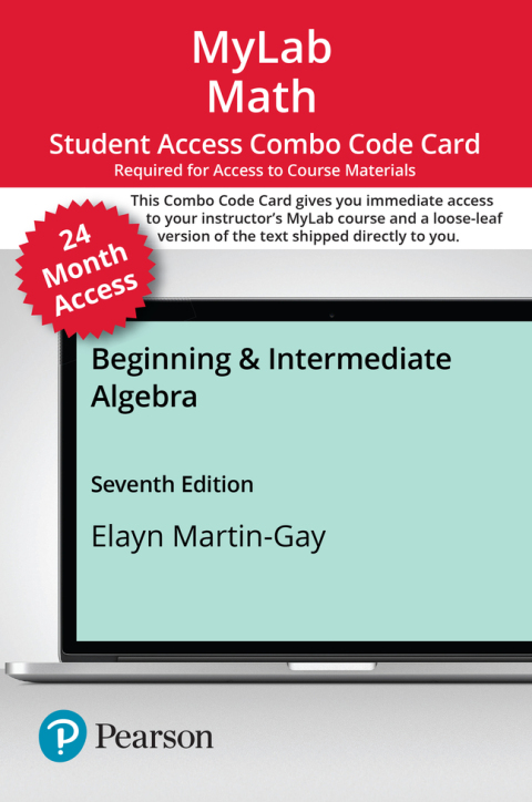 Book MyLab Math with Pearson eText -- 24-Month Combo Access Card -- for Beginning & Intermediate Algebra free