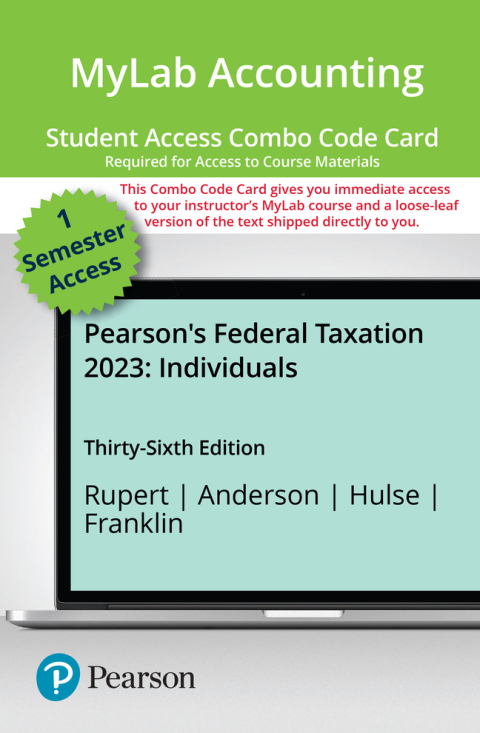 Book MyLab Accounting with Pearson eText -- Combo Access -- for Pearson's Federal Taxation 2023 Individuals (6 Months) free