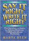 Book Say It Right, Write It Right: The Secretary's Guide to Solving Business Communications Problems free