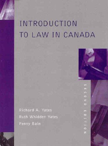Book Introduction to Law in Canada (2nd Edition) free