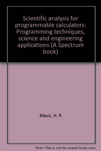 Book Scientific analysis for programmable calculators free