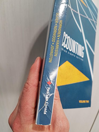 Book Accounting Canadian Eighth Edition VOLUME 2 Pearson Custom free