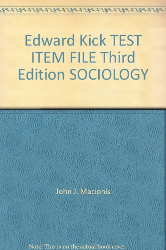 Book Edward Kick Test Item File Third Edition Sociology free