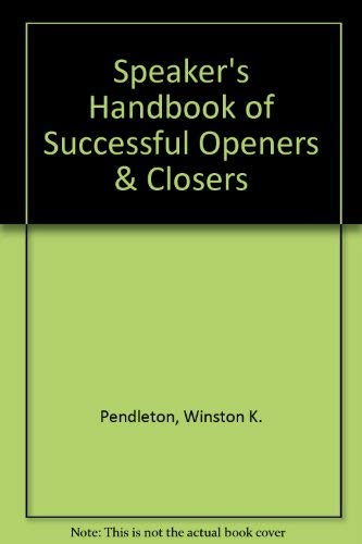 Book Speaker's Handbook of Successful Openers & Closers free