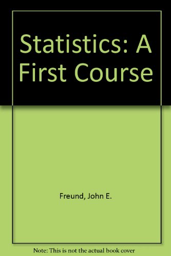 Book Statistics: A First Course free