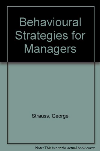 Book Behavioral Strategies for Managers free