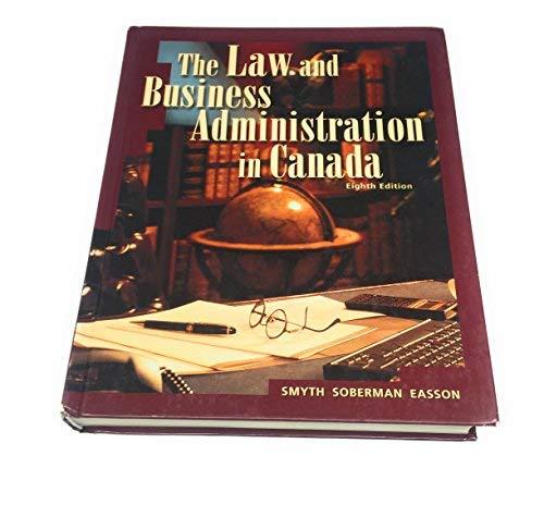 Book The Law and Business Administration in Canada free