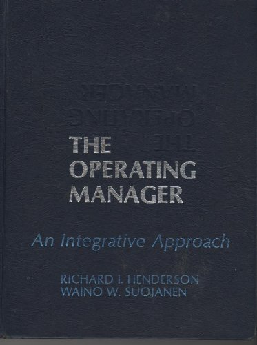 Book The Operating Manager, an Integrative Approach, free