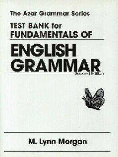 Book Test Bank for Fundamentals of English Grammar free
