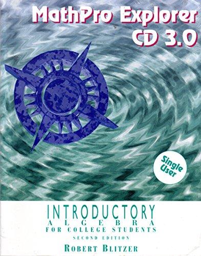 Book Mathpro Explorer Cd 3.0: Introductory Algebra For College Students : Single User free