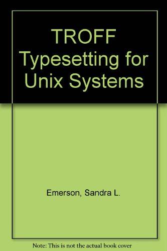 Book Troff Typesetting for Unix Systems free