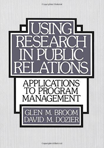 Book Using Research in Public Relations: Applications to Program Management free
