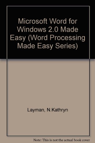 Book Microsoft Word 2.0 For Windows Made Easy free