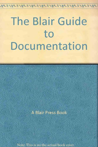Book The Blair Guide to Documentation free
