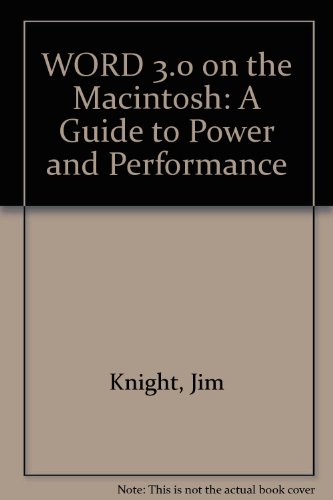Book Word 3.0 On The Mac: A High-performance Primer free