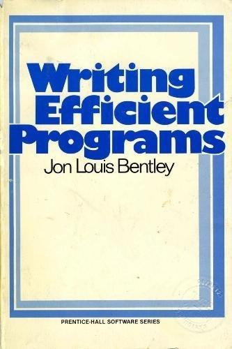 Book Writing Efficient Programs (Prentice-Hall Software Series) free