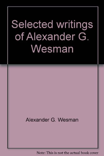 Book Selected Writings Of Alexander G. Wesman free