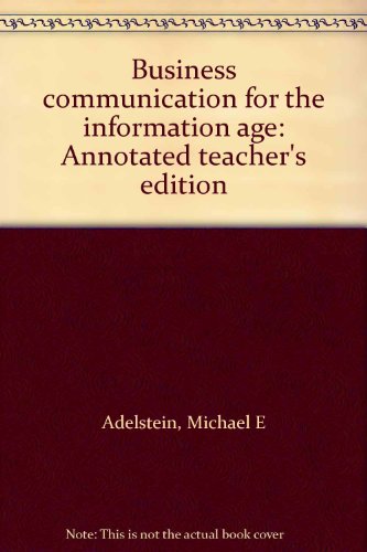 Book Business Communication For The Information Age free