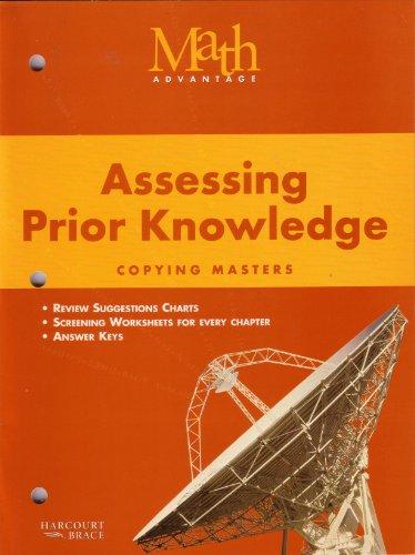Book Math Advantage Assessing Prior Knowledge Copying Masters, Grade 8 free