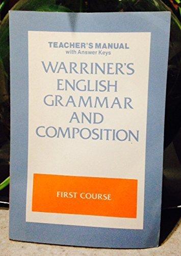 Book Warriner's English Grammar And Composition, Teacher's Manual with Answer Keys, First Course free