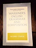 Book Warriners English Grammar and Composition Second Course Teachers Manual with Answer Keys (Franklin Edition) free