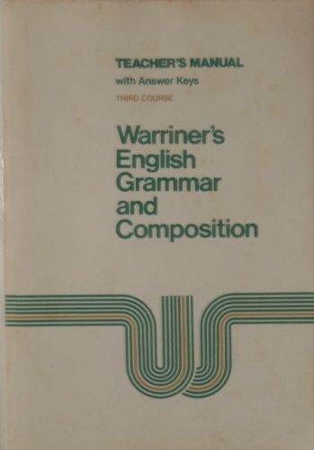 Book Warriner's English Grammar and Composition Teachers Manual Third Course free