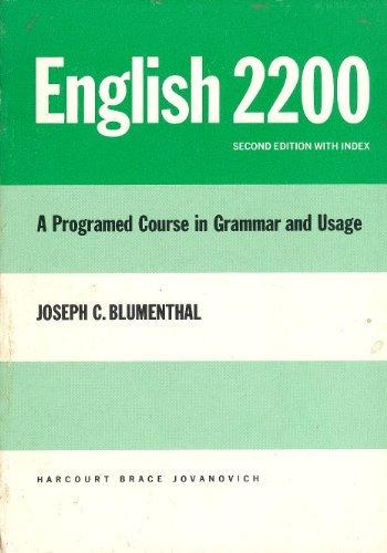 Book English 2200: A Programed Course In Grammar Usage. free