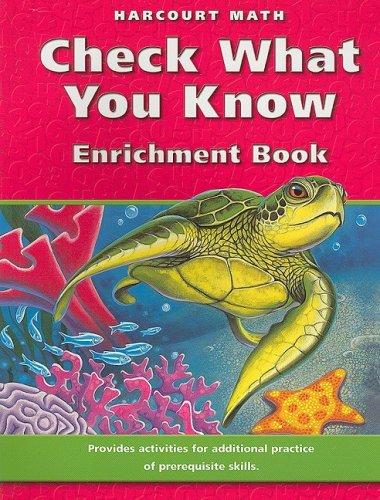 Book Harcourt Math: Check What You Know Enrichment Book, Grade 4 (math 02 Y010) free