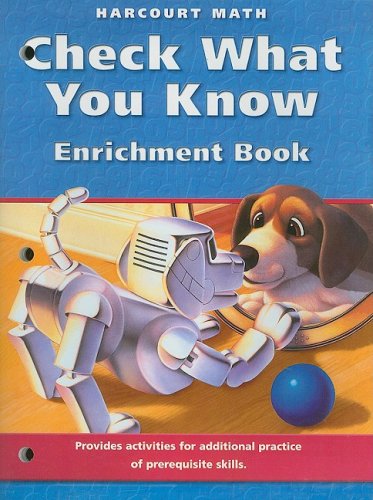 Book Math Chk/know Enrichment Book Grade 3: Harcourt School Publishers Math California free