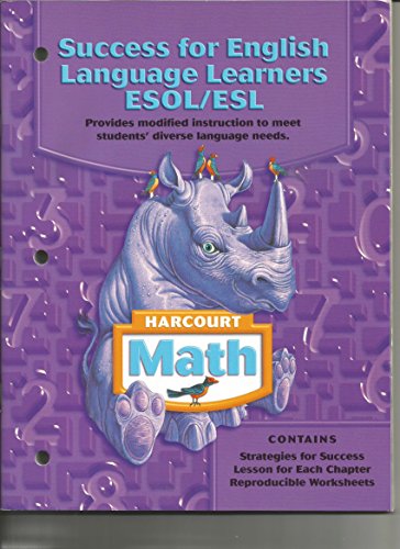 Book Harcourt Math: Success for English Language Learners, ESOL/ESL Grade 4 2004 free