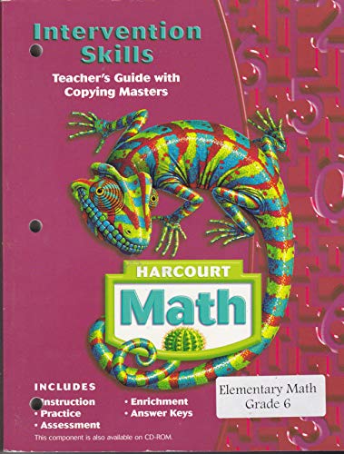 Book Harcourt Math Intervention Skills Teachers Guide with Copying Masters Grade 6 free