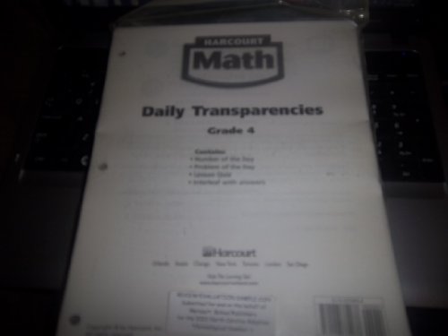 Book Harcourt Math: Daily Transparencies Grade 4 free
