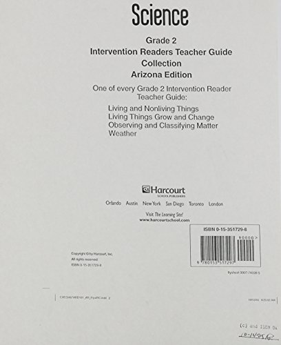 Book Harcourt Science Arizona: Intervention Reader Teacher's Guide Collection free
