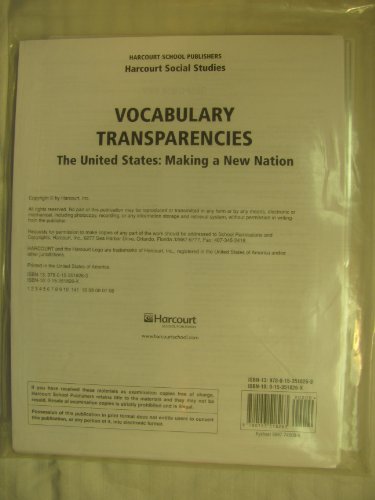 Book Harcourt Social Studies: Vocabulary Transparencies Grade 5 US: Making a New Nation free