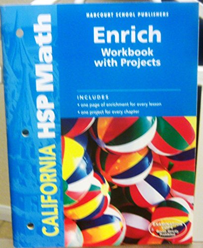 Book Harcourt School Publishers Math California: Enrichment Workbook W/project Student Edition Grade K free