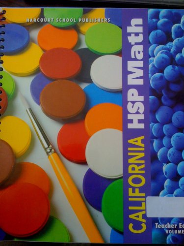Book California HSP Math, Teacher's Edition, Volume 1, Grade 1 free
