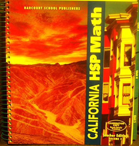 Book California Hsp Math - Teacher Edition - Volume 2 - Units 3-5 free