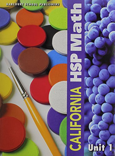 Book Harcourt School Publishers Math: Student Edition Unit Book Collection Grade 1 2009 free